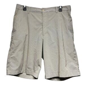 Nike Men's Golf Shorts Size 35 Tan White Micro Stripe Fit‎ Dry 256647